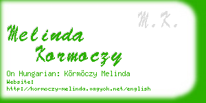 melinda kormoczy business card